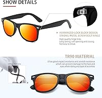 Vista 25 de FEIDUSUN Lentes de sol polarizados para hombre y mujer, lentes de sol retro negros para conducir, pescar, protección UV A01-negro mate/negro