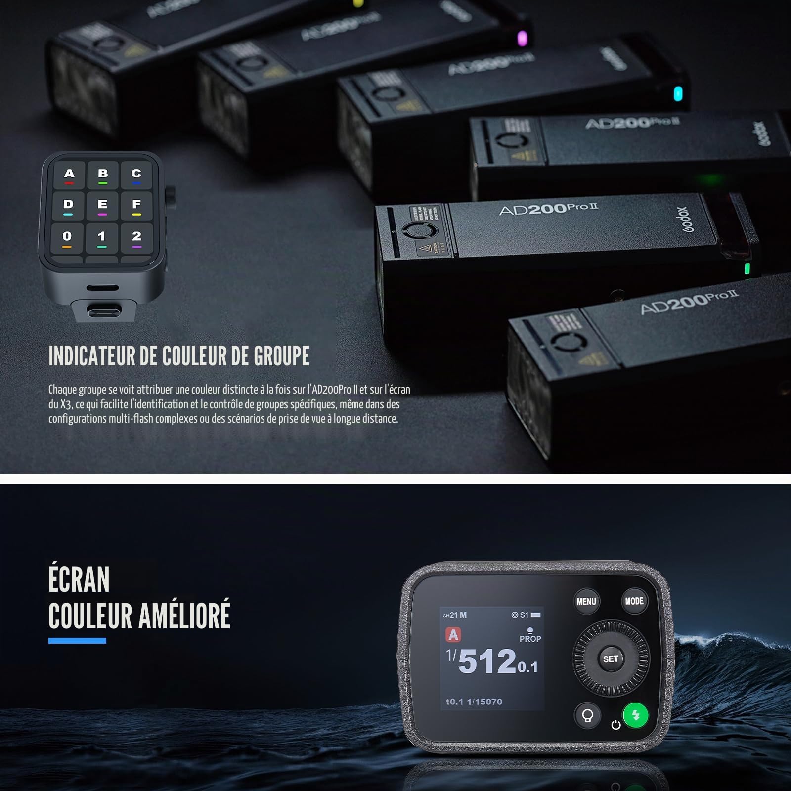 Godox AD200Pro II AD200ProII Flash Speedlight Strobe Extérieur with BD-07II 200Ws 2.4G TTL Flash,500 éclairs à Pleine Puissance Flash de Poche pour Canon,Sony,Nikon,Fuji,Olympus,Panasonic