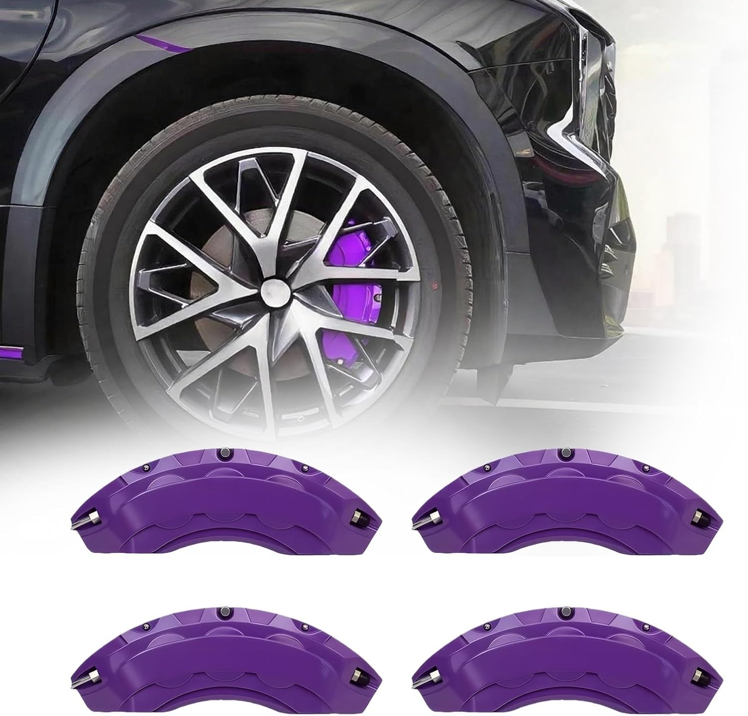 フォルクスワーゲンゴルフ7 ゴルフ7.5 2014-2020に適用 キャリパーカバー フロント＆リア 4点セット アルミ合金製 高耐