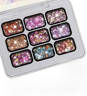 Gel Nail Glitter 9-Color Soak Off Glitter Glue | UV LED Nail Color Paint Gel for Women Beginners Salon Home Dating Daily Party Photoshoot Birthday Summer