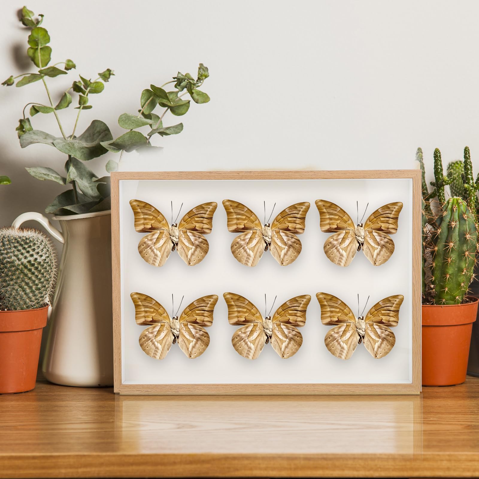 ifundom Marco de Fotos de Escritorio A3 de Madera Beige para Pared y Mesa