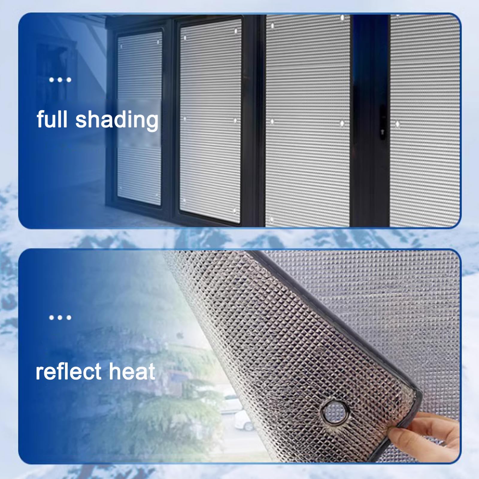 Película Aislante para Ventanas,Película Aluminizada de Oficina,Película de Aislamiento Térmico para Casa,Película de Protección Solar Antideslumbrante,Grosor de 8mm (130x230cm/51 x90)