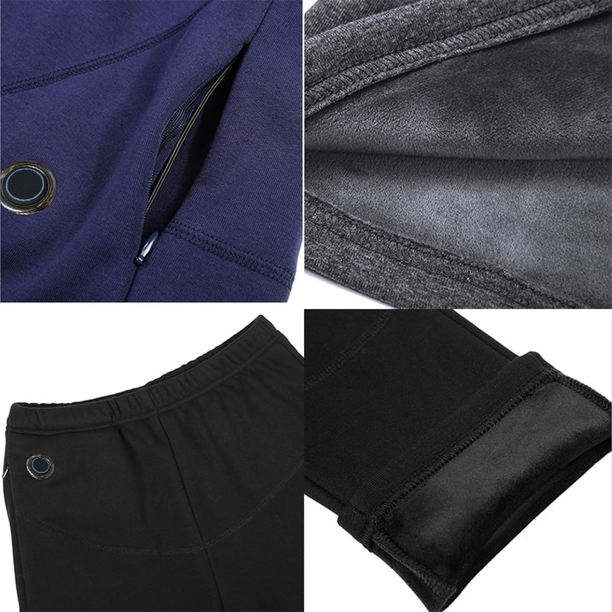 USB Electric Thermal Underwears Pant with 3 Gear Temperature, Washable 8 Areas Heating Underwears Bottom for Skiing