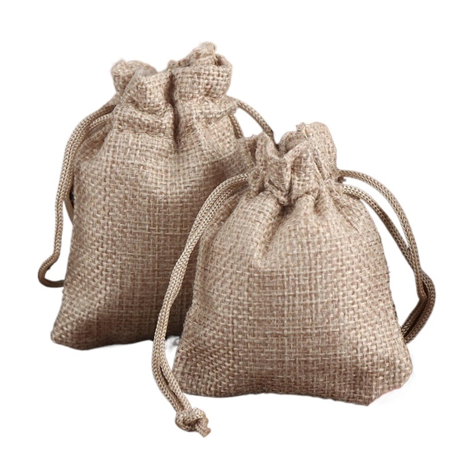 Pochon Tissu Sac en toile de jute avec cordon serrage, 50 pièces