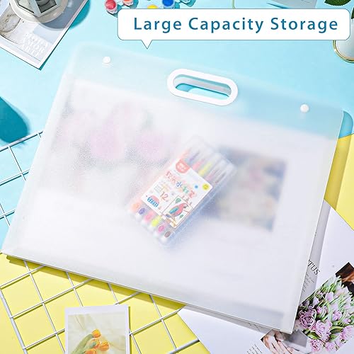 Miniatura 7 de Bolsas de portafolios de arte de 17.32 x 14.17 pulgadas, 2 piezas de carpetas para obras de arte para niños, portafolios de recuerdos con asas,