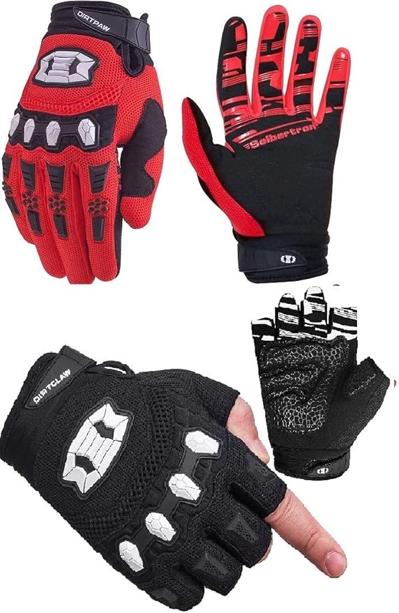 Amazon.com: Seibertron Dirtpaw Adult Red M and Dirtclaw Adult Black M Gloves : Clothing, Shoes 