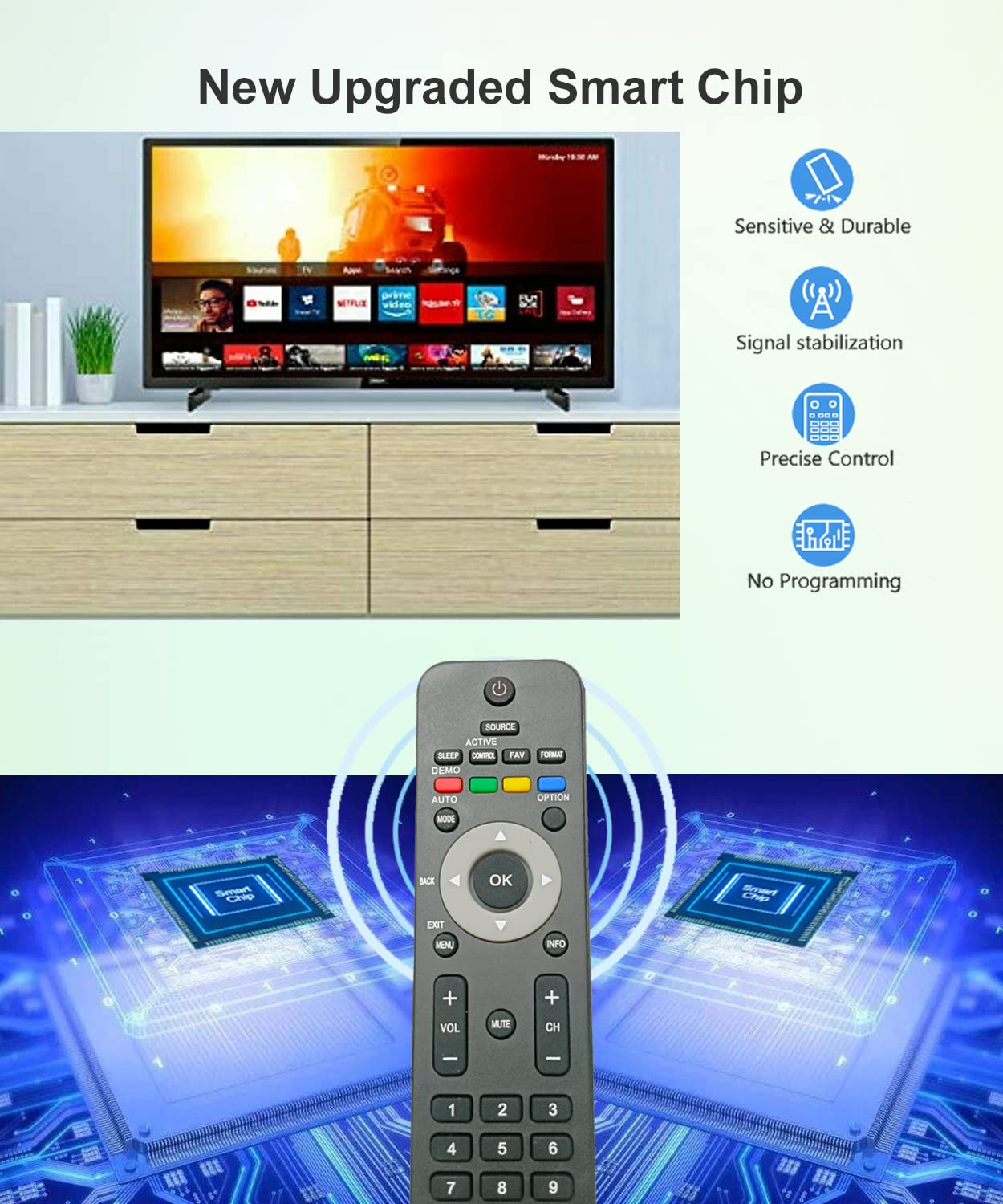 Télécommande De Rechange Rc4705 Pour Téléviseur Lcd Philips 32Pfl5403D/12 37Pfl5403D/10