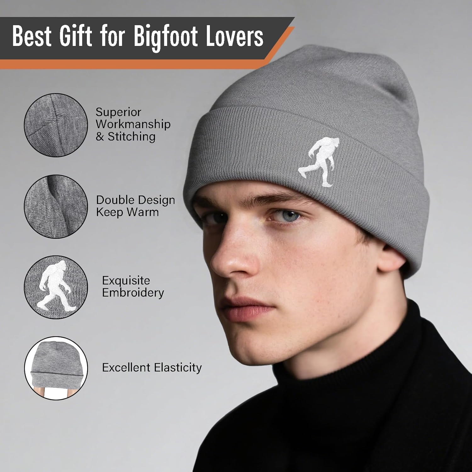 Sasquatch Gifts Bigfoot Hat Embroidery Sasquatch Hats for Men,Big Foot Sasquatch Cap Trucker Hat for Dad Husband Grandpa - Image 3