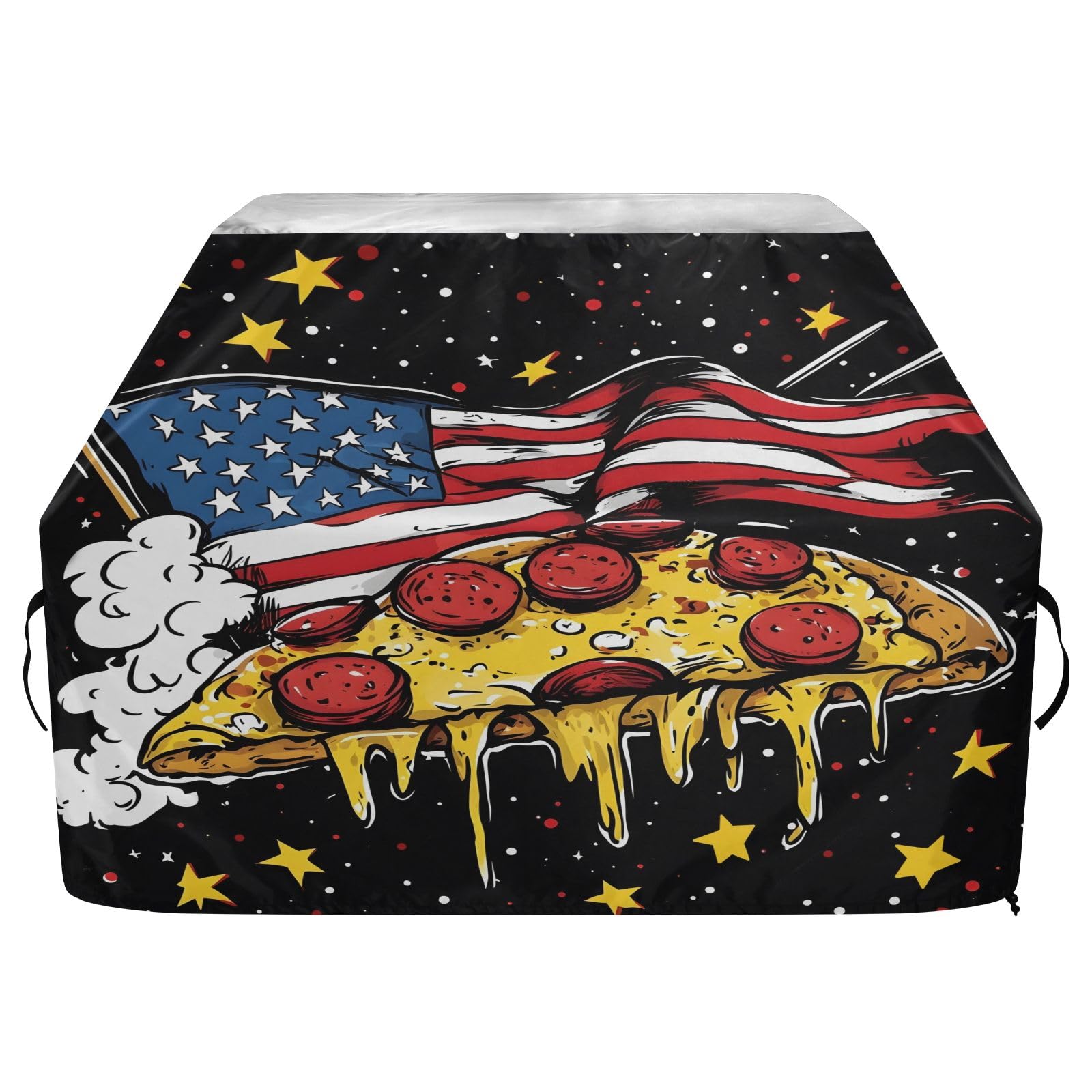 Wysokiej jakości pokrowiec na grilla wodoodporny pokrowiec na grilla odporny na blaknięcie pokrowiec na grilla wytrzymały pasuje do szerokości grilla do 60 cm amerykańska flaga pizza