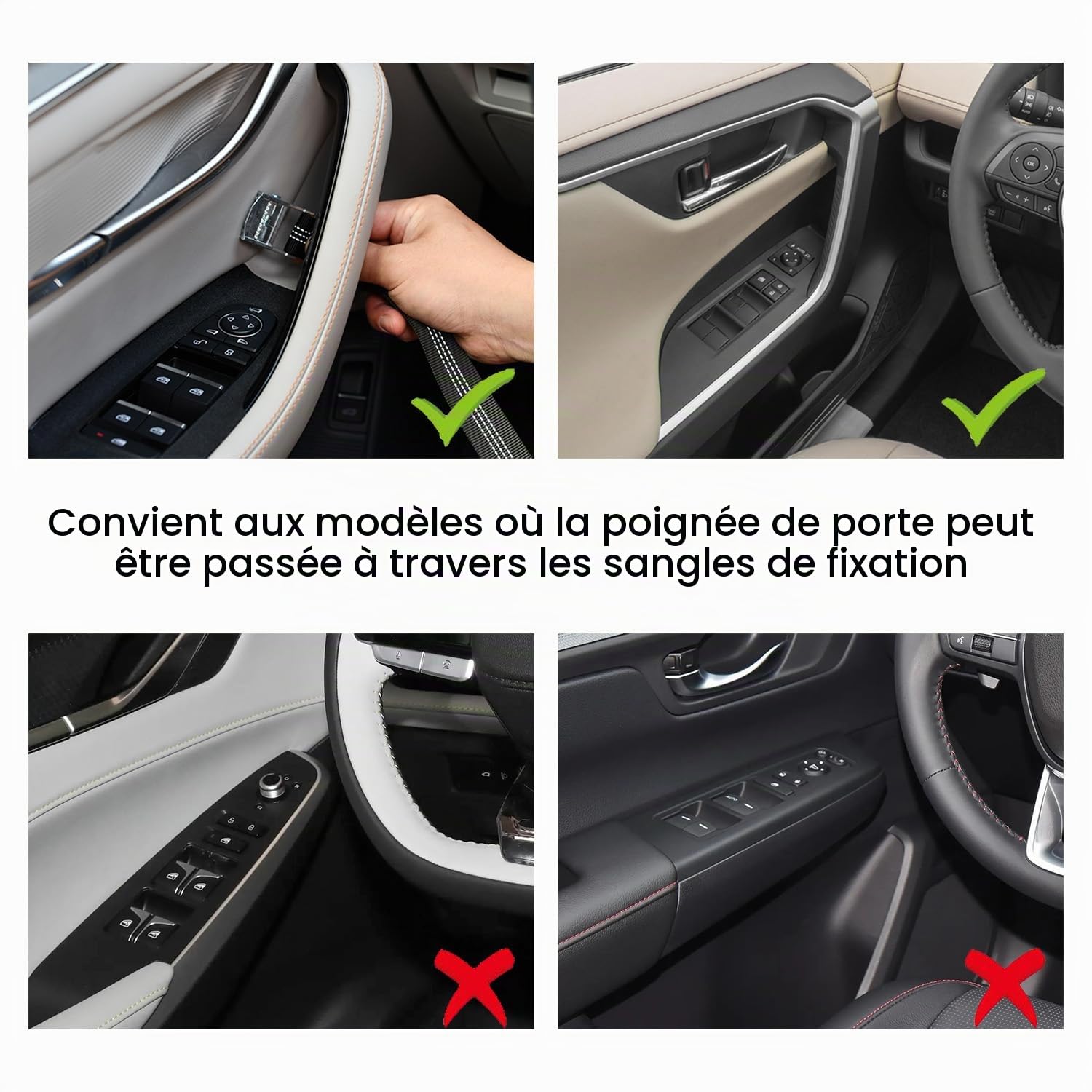 HX AURIZE Protection anti-vol pour camping-car, accessoires pour portes coulissantes, protection anti-vol pour conducteur, 4 pièces