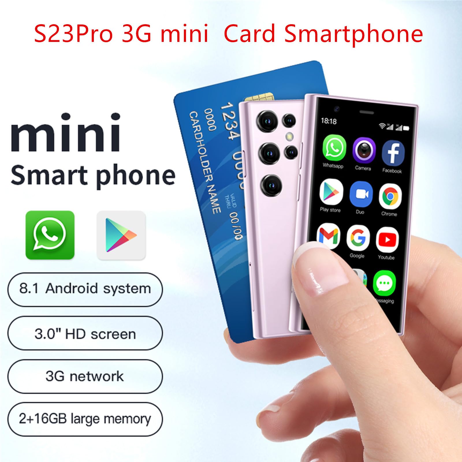 Amazon.com: S23Pro 3G Mini Smartphone 3.0 Inch WiFi GPS RAM 2GB
