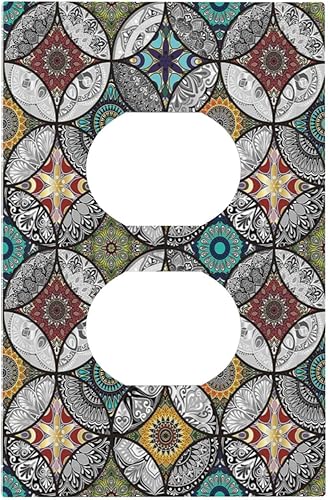 Miniatura 121 de Cubiertas de Interruptor de Luz de 1 Gang Medieval Abstracto Moderno Luna Estrellado Gran Ola Toggle Simple Placa de Pared Cubierta Decorativa de