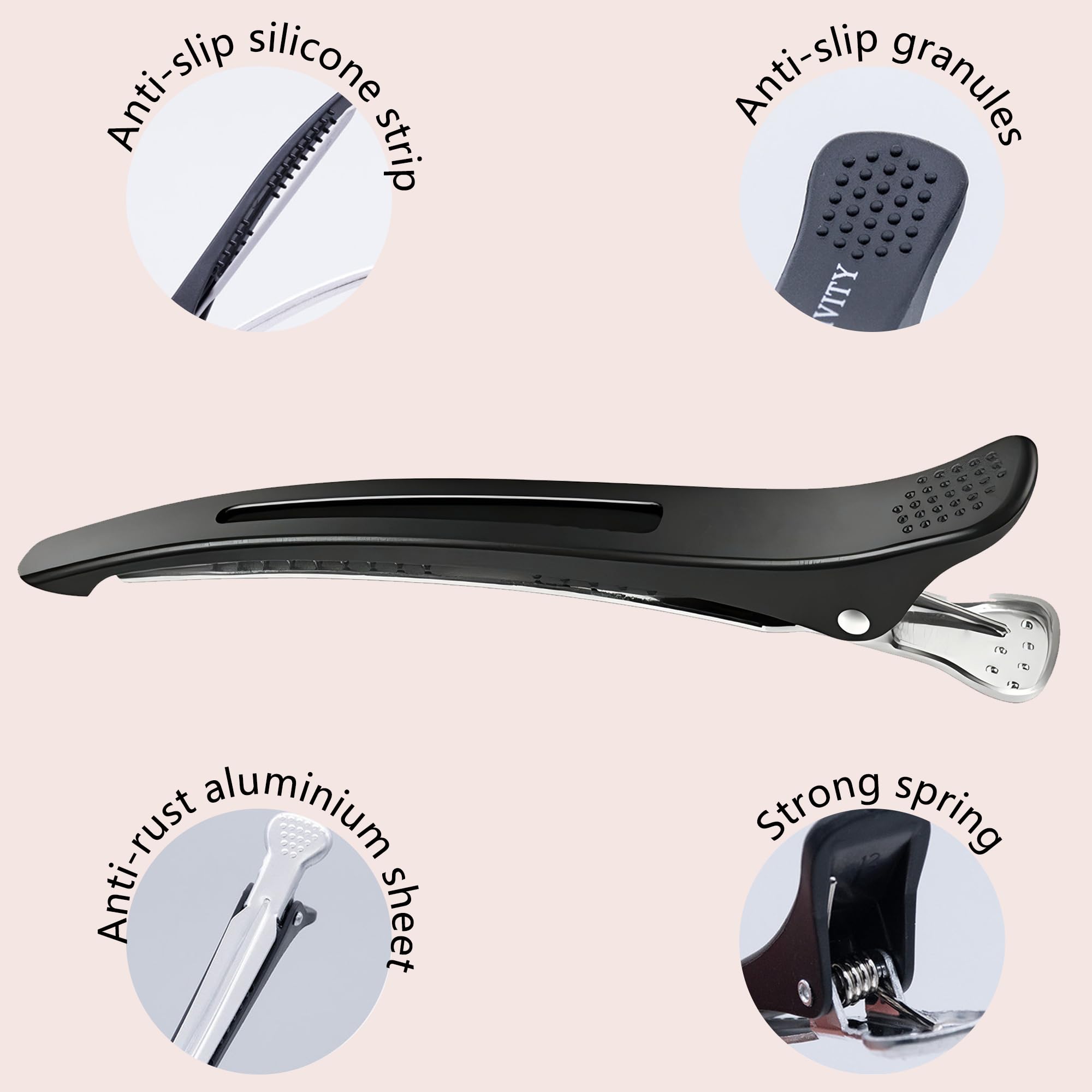 Pack of 6 Section Clips, Hairdresser Clips, Women's Hair Clips, Hair Clips, Hairdressing Supplies, Curler Clips - Image 3