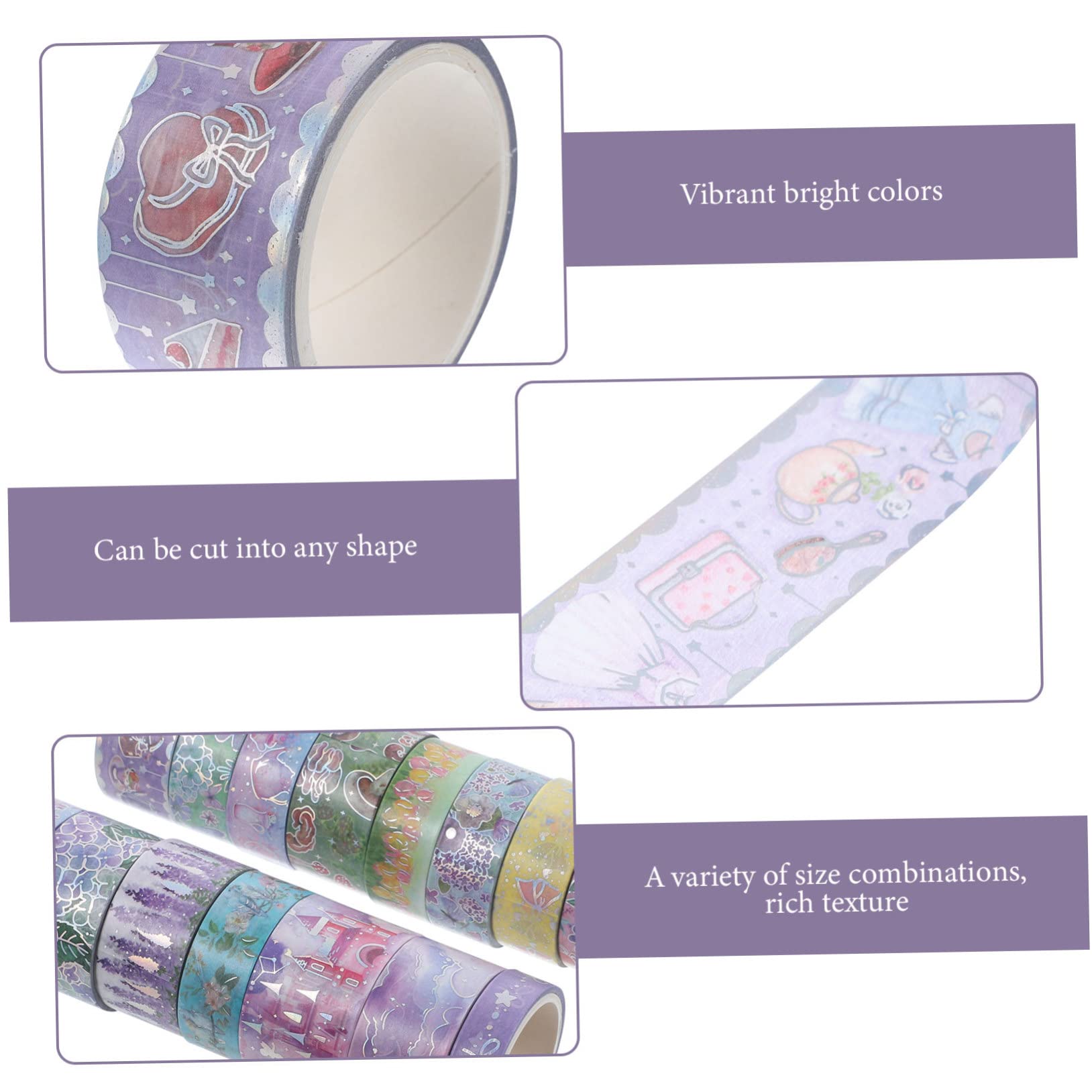 NUOBESTY 45 Nastro Washi Decorativo Di Adesivi Per Scrapbooking e Pianificazione Design Creativo e Riposizionabile Materiale Carta Giapponese Di Qualità Per Decorare e Personalizzare