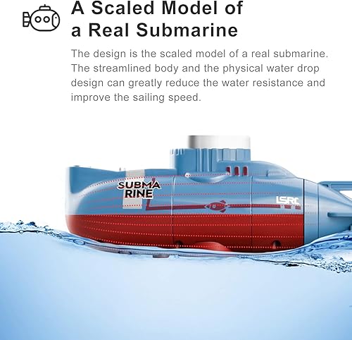 Miniatura 5 de GoolRC Mini submarino RC para niños, LSRC-SMI barco de control remoto impermeable juguete de buceo para niños y niñas (blanco)