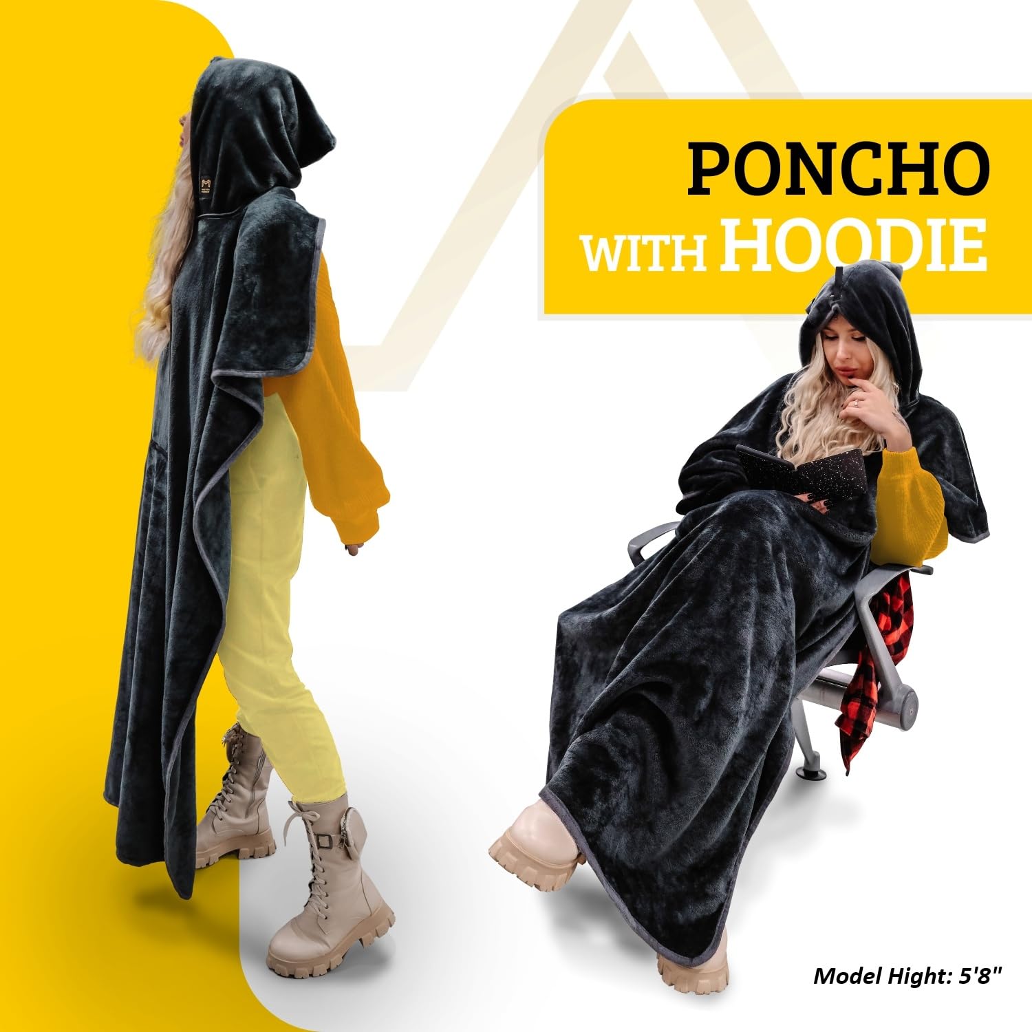 Manta de viaje compacta con capucha, accesorios de viaje en avión 2 en 1, desde manta de avión hasta almohada de viaje con correa de equipaje, asa suave y bolsillo seguro 2