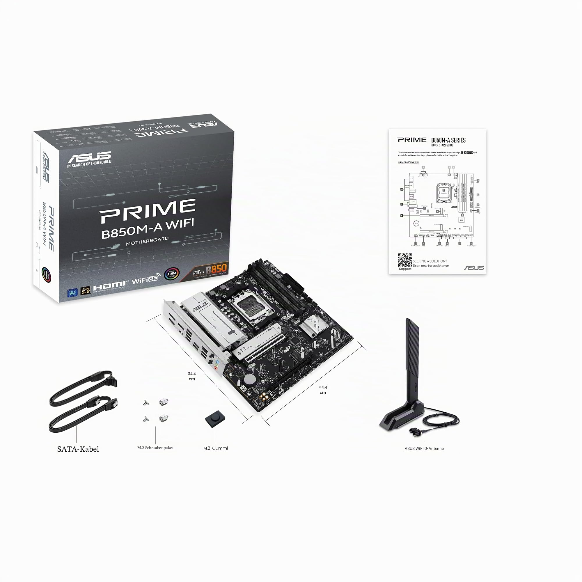 Asus Prime B850M-A WiFi Gaming Mainboard Sockel AMD AM5 – Bild 6