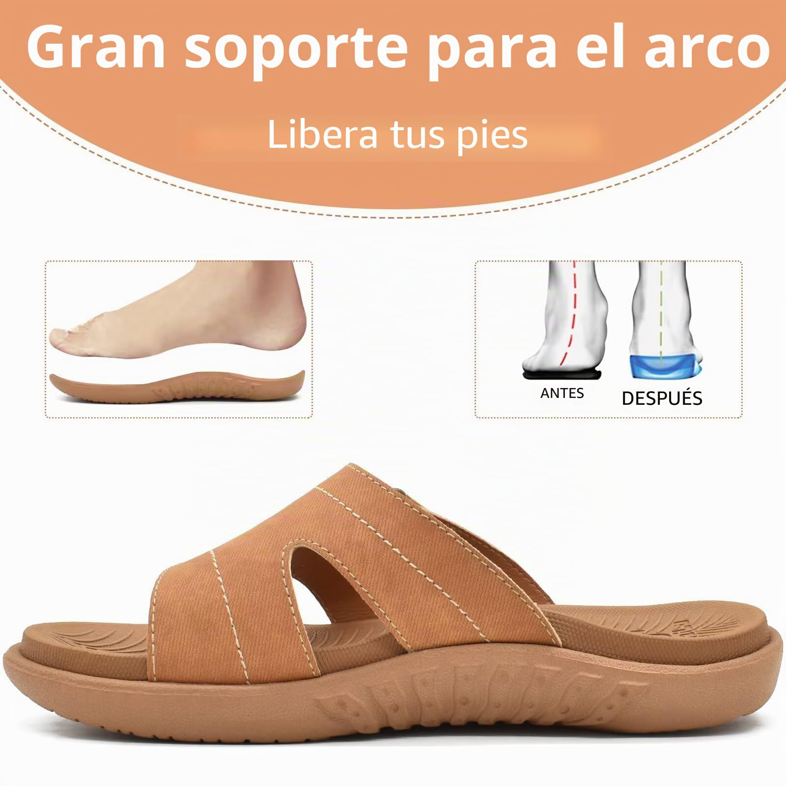 KuaiLu Chanclas Mujer Moda Ortopedicas Comodas Soporte del Arco Chancletas Baño Verano Cool Playa Piscina Ligera Abierta Goma Suela Sandalias