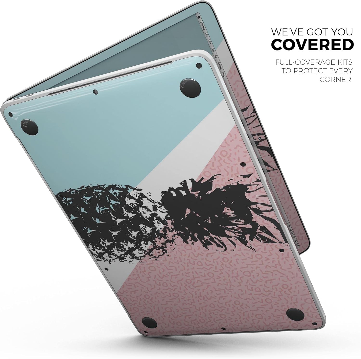 DesignSkinz - Coral Mint Summer Pineapple v1 - Full-Body Wrap Protective Decal Skin Kit Compatible with MacBook 13" Pro M1 (A2338)
