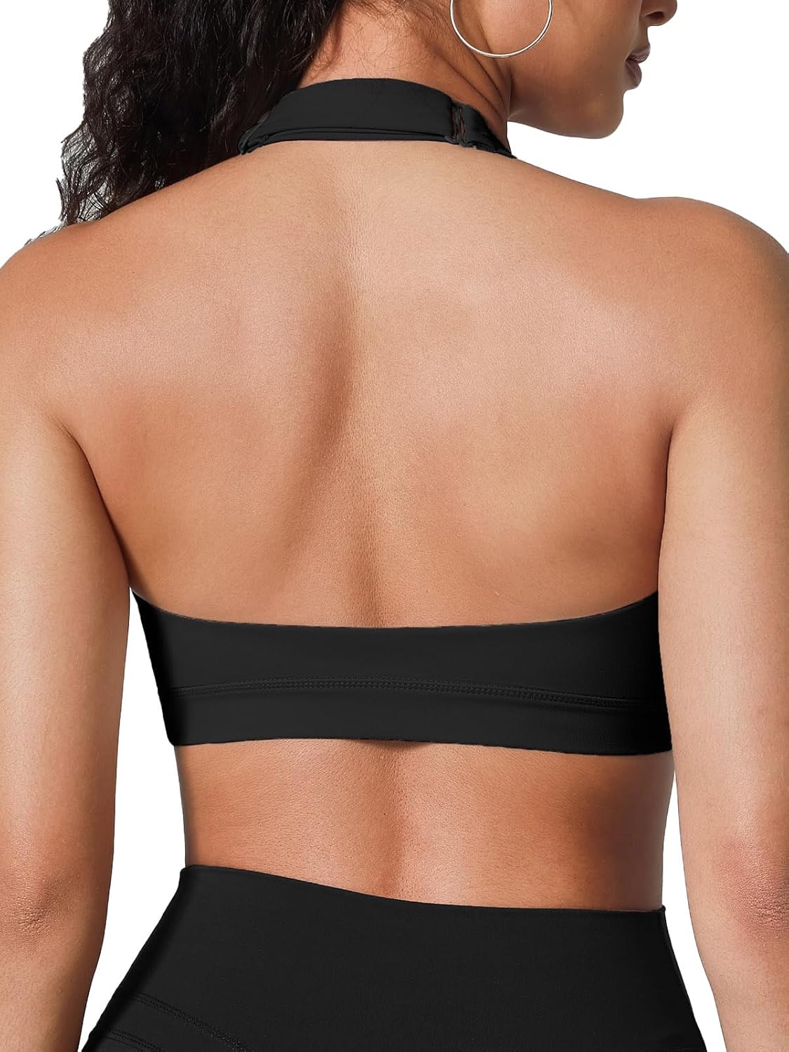 BRXL Women's Halter Adjustable Sports Bras Open Back Padded Workout Gym Yoga Crop Tank Tops