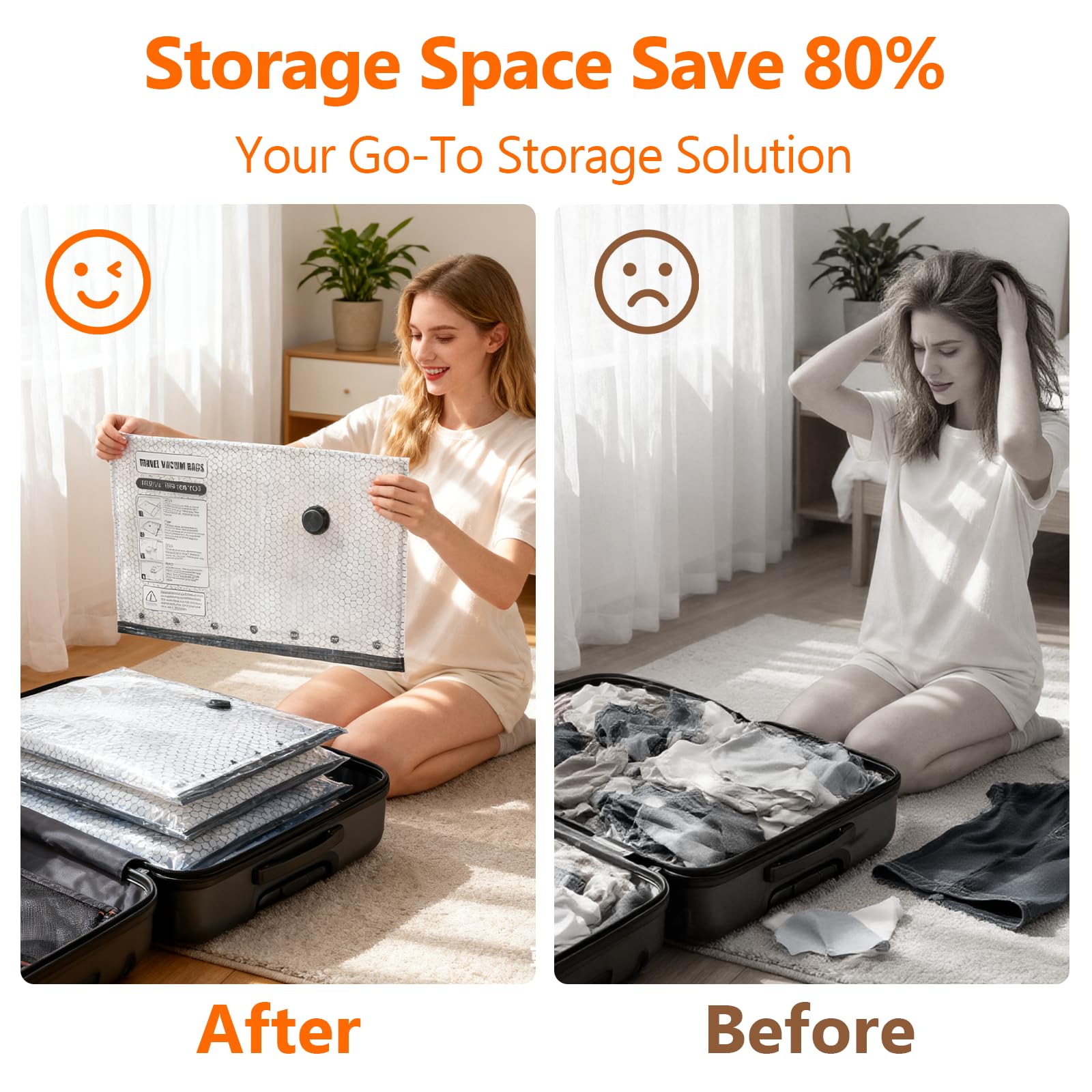 15 Stück Reise-Vakuumbeutel mit elektrischer USB-Pumpe, Vakuumbeutel für Kleidung – Platzsparend für Kleidung, Kompressions-Reiseverpackungsbeutel für Gepäck und Koffer.