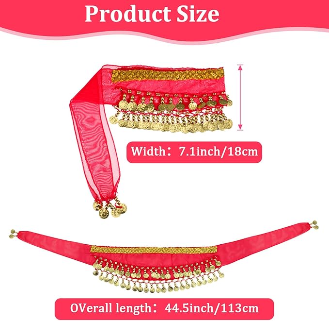 Falda de danza del vientre para perro, disfraz con lentejuelas y monedas miniatura 4