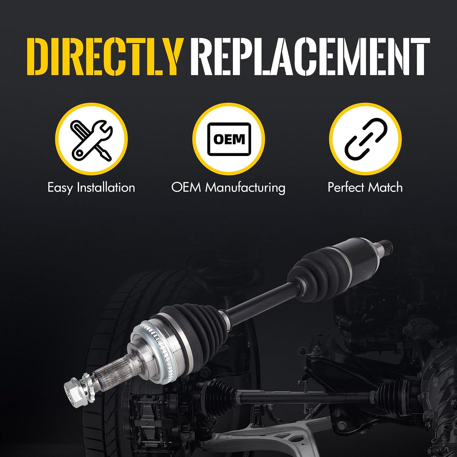KUSATEC CV Axle Shaft Assembly Compatible with Lexus ES300 1997-2001; Toyota Avalon 1997-2004/Camry 1997-2001/Sienna 1998-2003/Solara 1999-2003, Front Left side, 3.0L V6, Replace# 66-5168