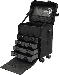 Estuche de tren de maquillaje rodante, caja d...