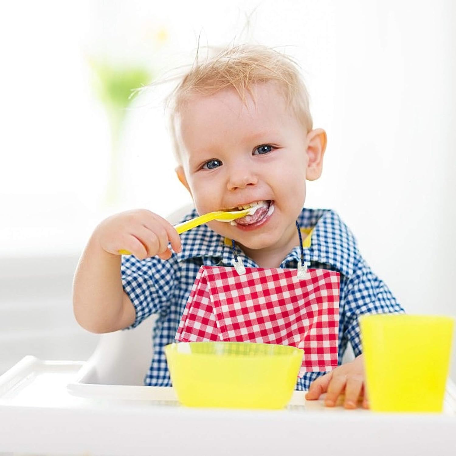 AQUEENLY 5 Pieces Adjustable Bib Holder Clips Flexible Bib Clips for Napkin, 5 Colors