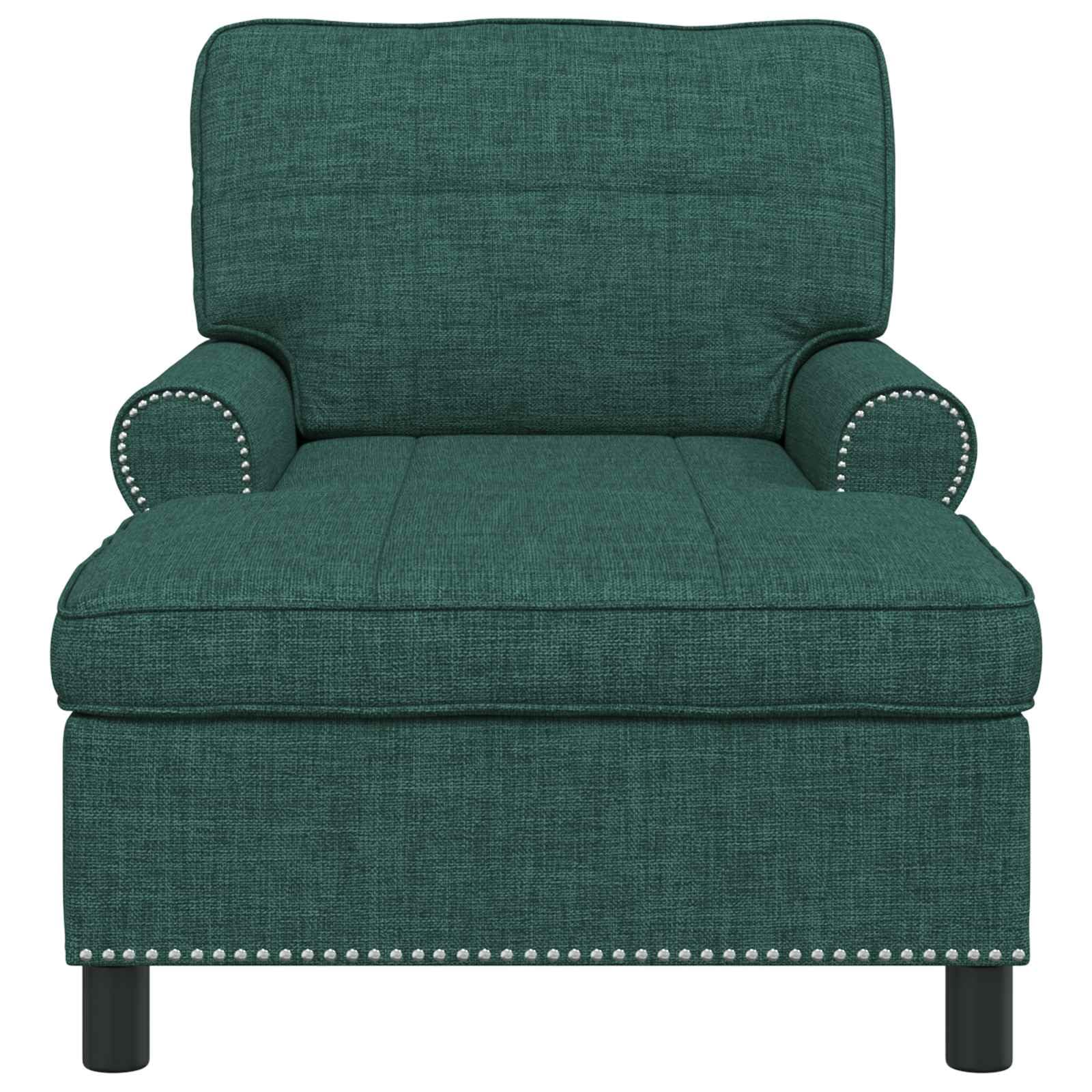 Tumbona con cojín (91 x 157 x 91 cm), color verde oscuro | Tejido transpirable, marco contrachapado, patas de plástico negro, cojín extraíble, comodidad duradera