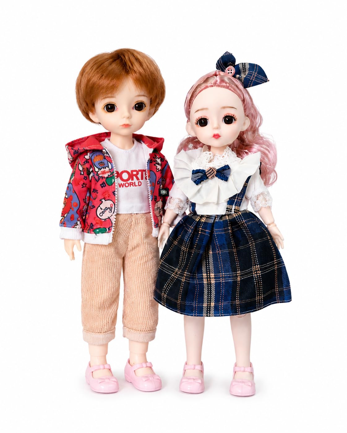 DSR 30 CM Fashion Doll Pair for Kids | Boy & Girl Dolls with Movable Joints | Plastic Toy (BOY & GIRL)-image-33