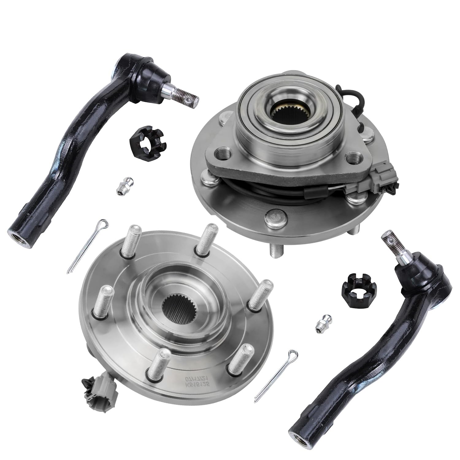 Detroit Axle - 4WD Front 4pc Wheel Bearing Hubs Kit for 08-12 Nissan Titan