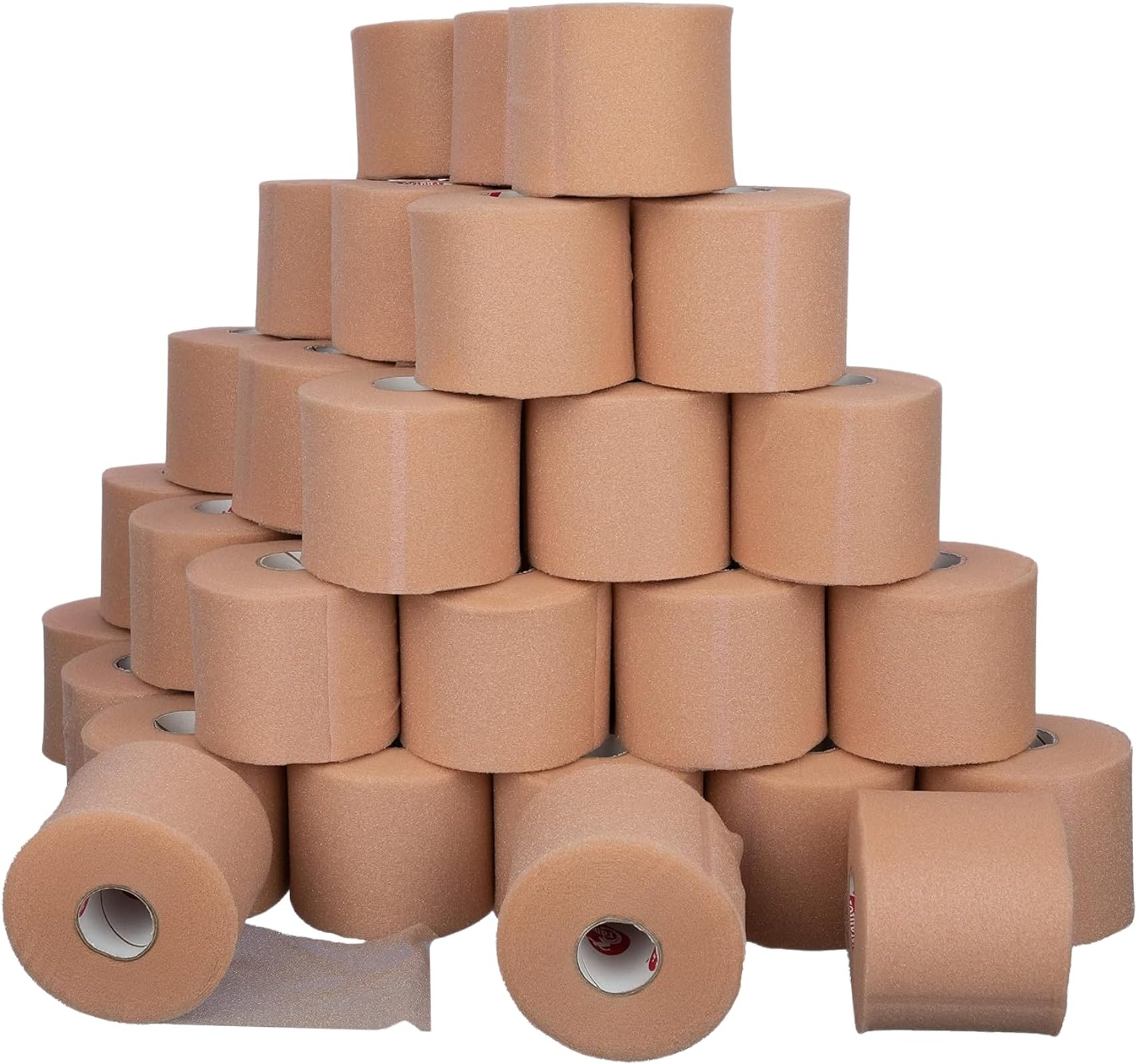 Cramer Tape Underwrap, Bulk Case of 48 Rolls of PreWrap for Athletic Taping, Hair Tie, Headband, Patellar Support, Pre-Wrap Athletic Tape Supplies, 2.75" X 48 Yard Rolls of Pre Wrap, Red