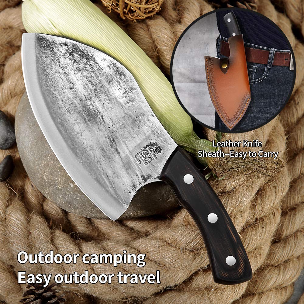 Amazon.co.jp: TAN TIE JIANG 手動鍛造チョッパー - 7インチ 肉