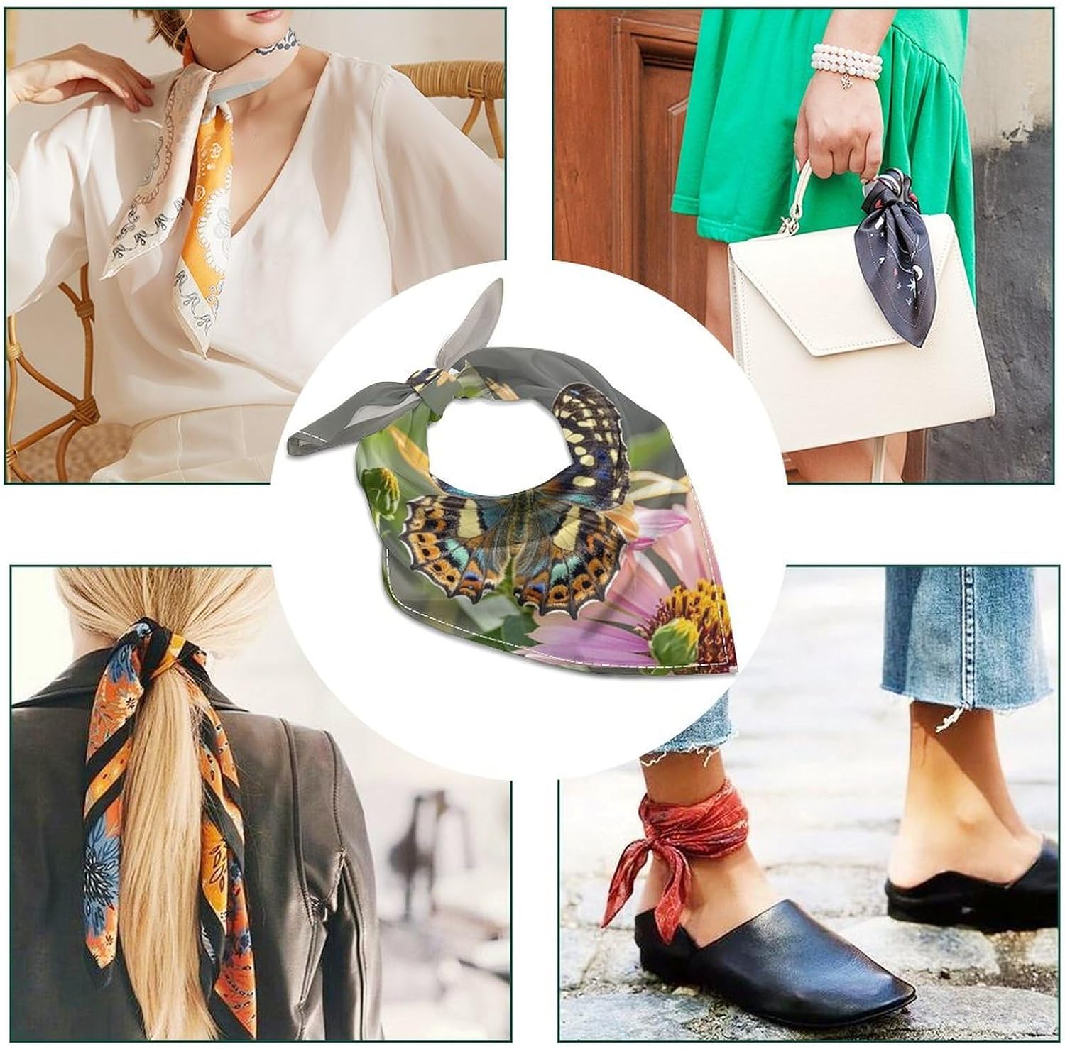 Butterfly Fashion Bandanas for Women, Square Scarf image 3