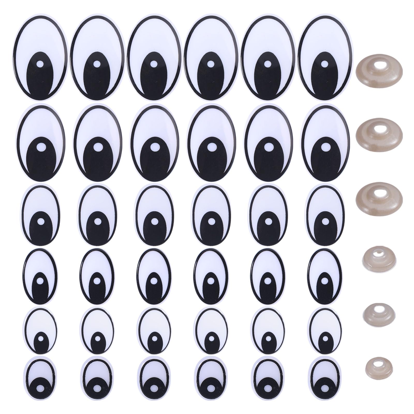 GLOBLELAND 140 Set 6 Sizes Black Eye Safety Craft Eyes Plastic Doll Craft Round Safety Eyes DIY Accessories with Spacer for DIY Doll Bear Puppet Plush Animal Making-image-13
