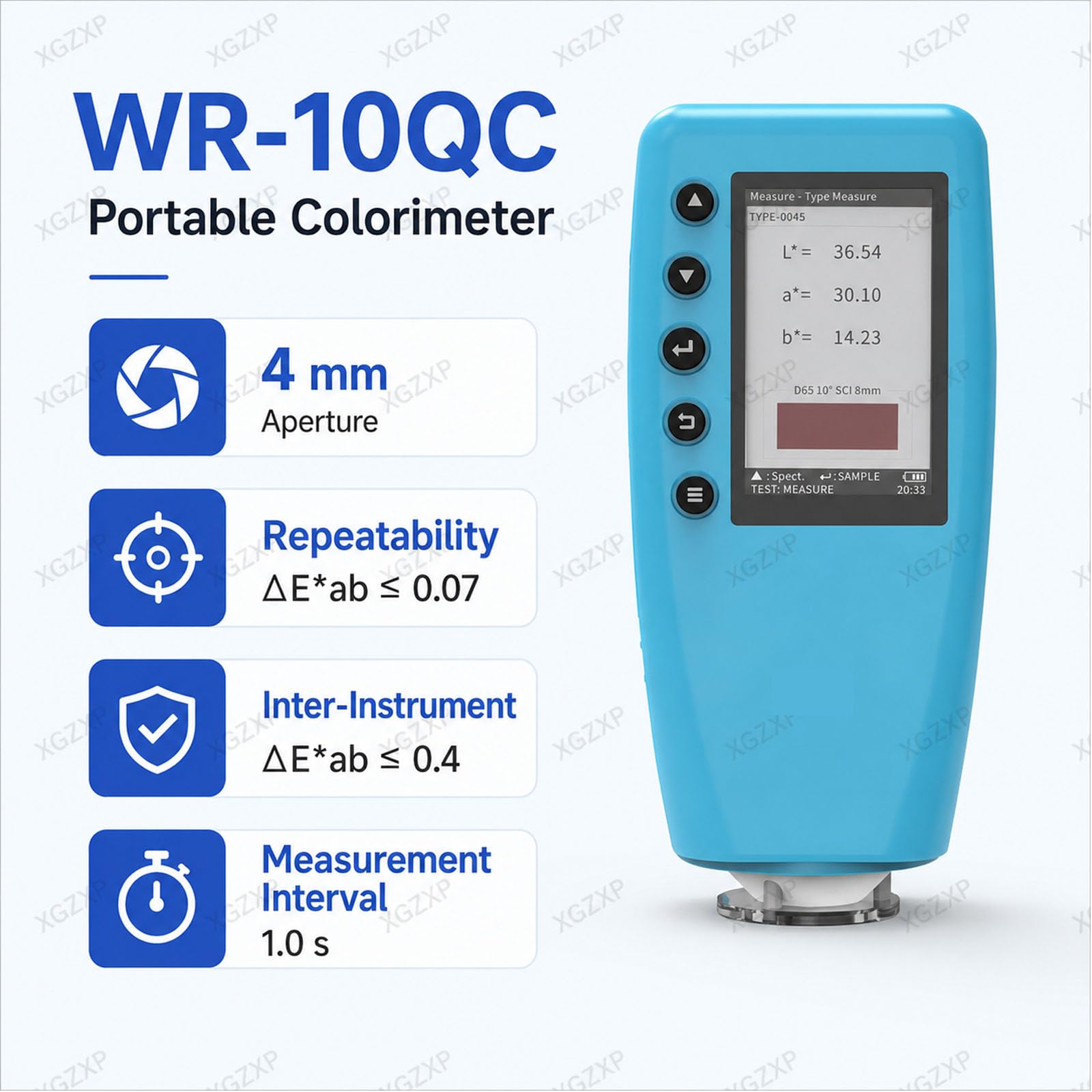 Tragbares Farbmessgerät, Farbdifferenzmessgerät Mit 4-mm-Öffnung, Cielab/Δe-farbmessgerät, Digitales Präzisionskolorimeter Für Farben, Lacke, Kunststoffe, Textilien Und Druck