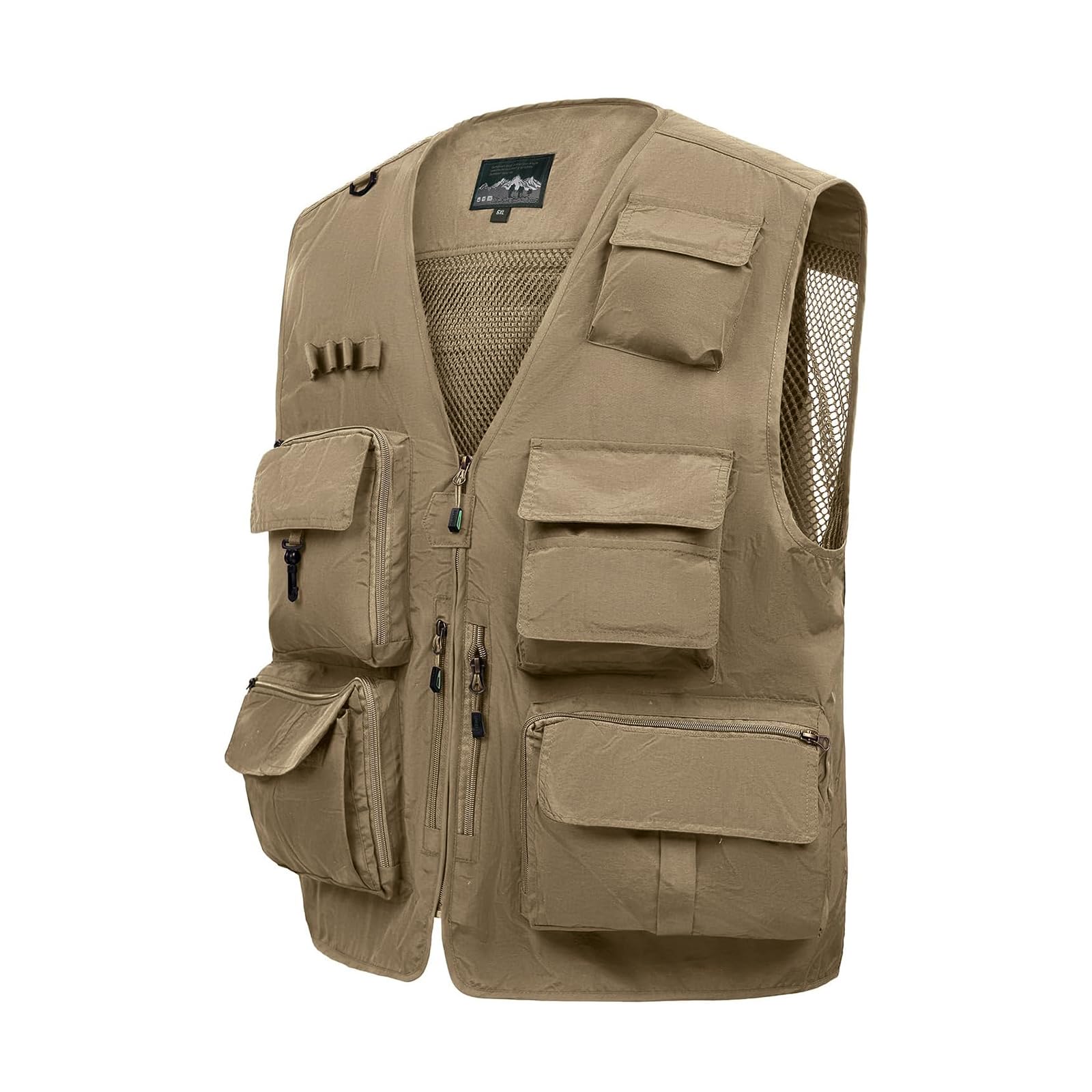 Hbufnha Gilet Da Pesca Da Lavoro Esterno Unisex Caccia Viaggi Fotografia Safari Gilet Con Multi Tasche - - Large