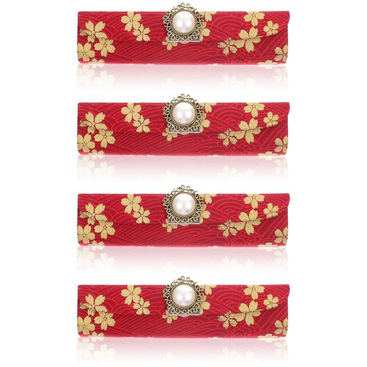 FRCOLOR 4pezzi Porta Rossetto Vintage Con Specchio Astuccio Per Cosmetici Elegante e Portatile Per Occasioni Speciali e Regali Organizer Per Trucco Da Viaggio Design Semplice e Funzionale
