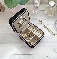 Vista 5 de Joyeros para mujer, estuche de joyería de viaje, organizador de viaje de joyería, pequeño joyero para mujer, estuche de viaje de joyería