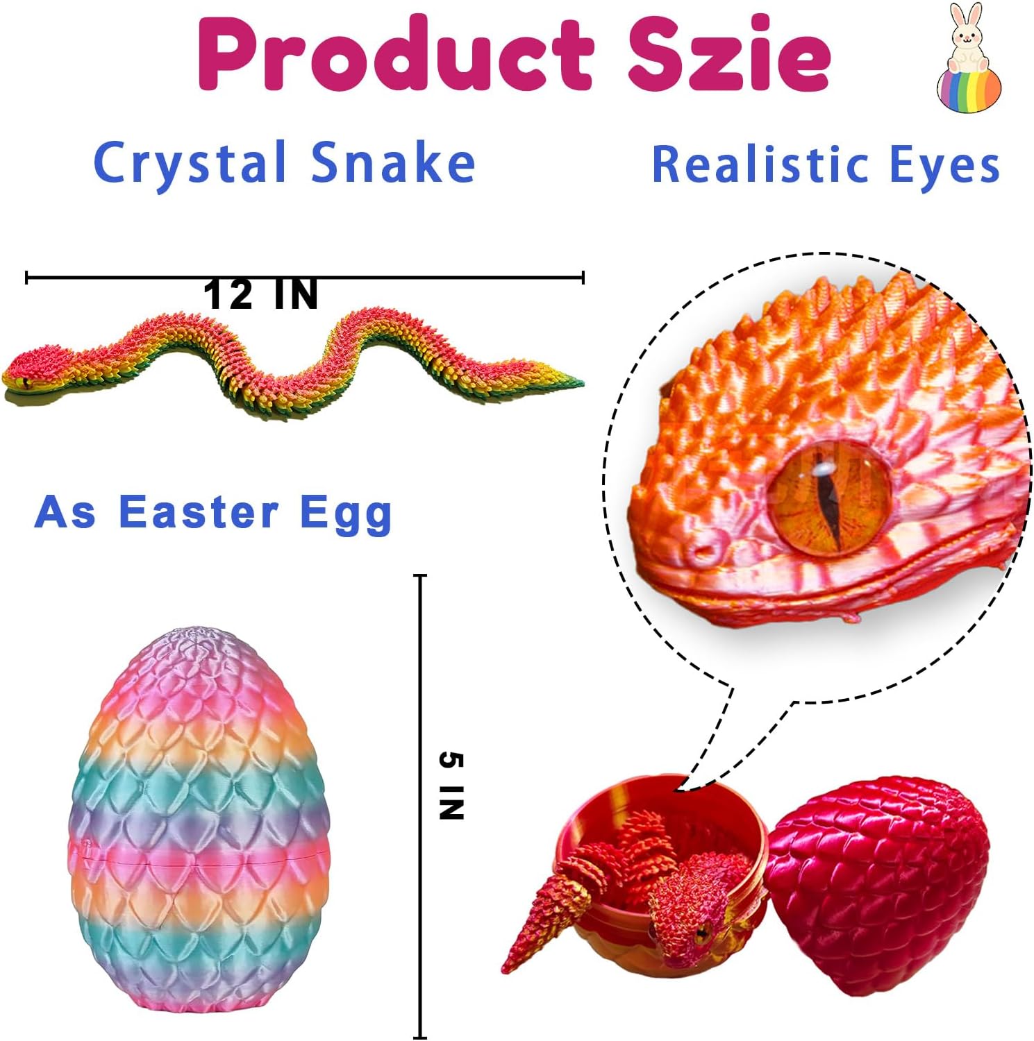 3d Printed Snake Egg Realistic Flexible