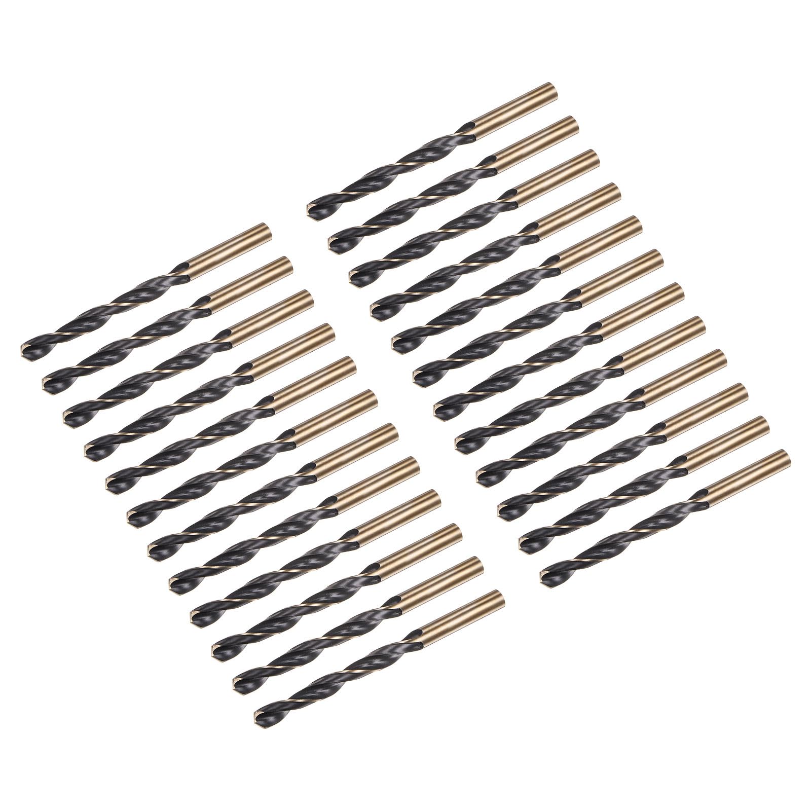 uxcell 24pcs Jobber Drill Bits 4.2mm (0.165") Black Nitride & Gold Titanium Coated M2 High Speed Steel (HSS) Twist Drill Bits for Stainless Steel Aluminum Alloy Metal