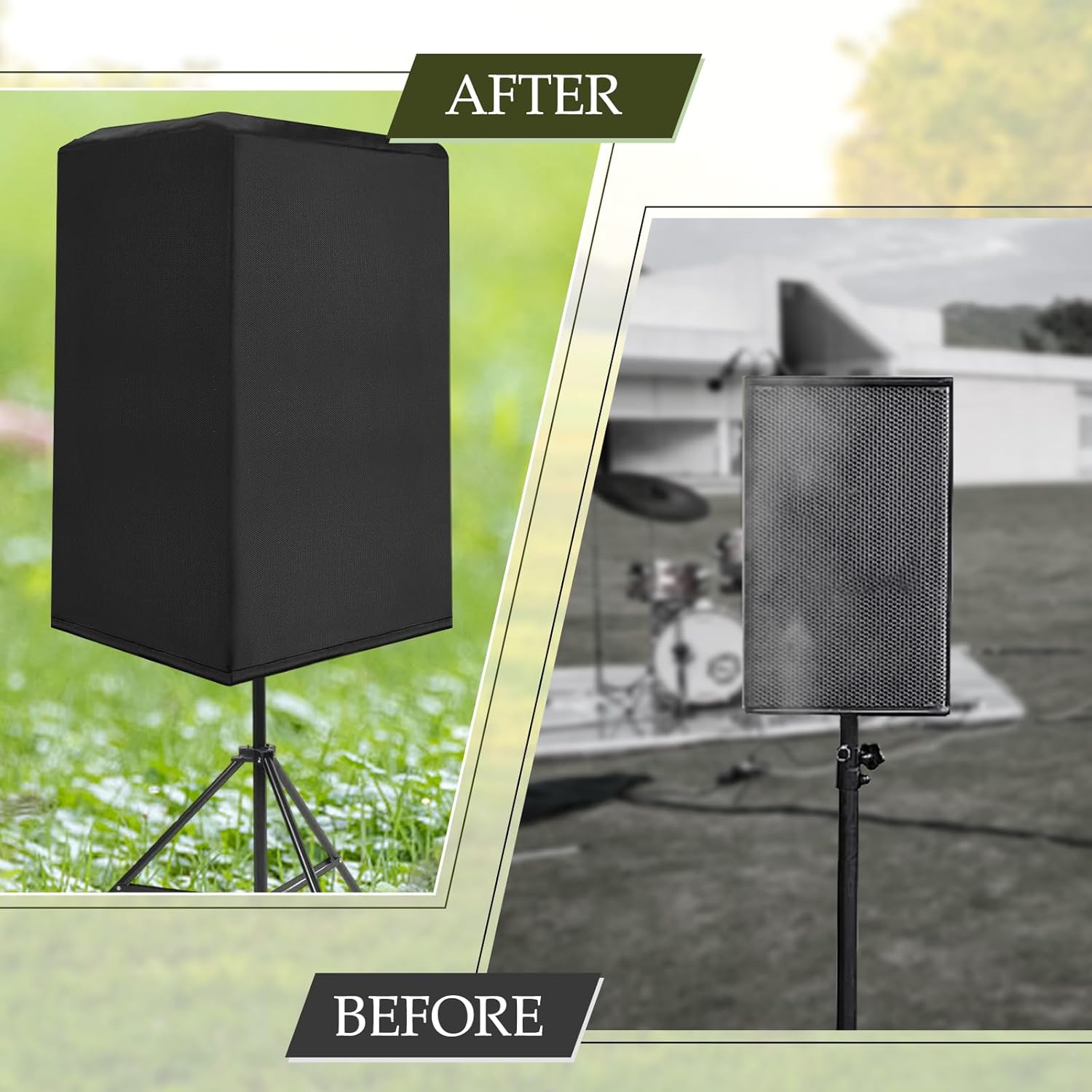 Protective Speaker Cover Dust-Proof Audio Equipment Shield Upright Speaker Bag for Outdoor, Multiple Sizes, Black(15 * 16.5 * 26.5inch) - Image 4