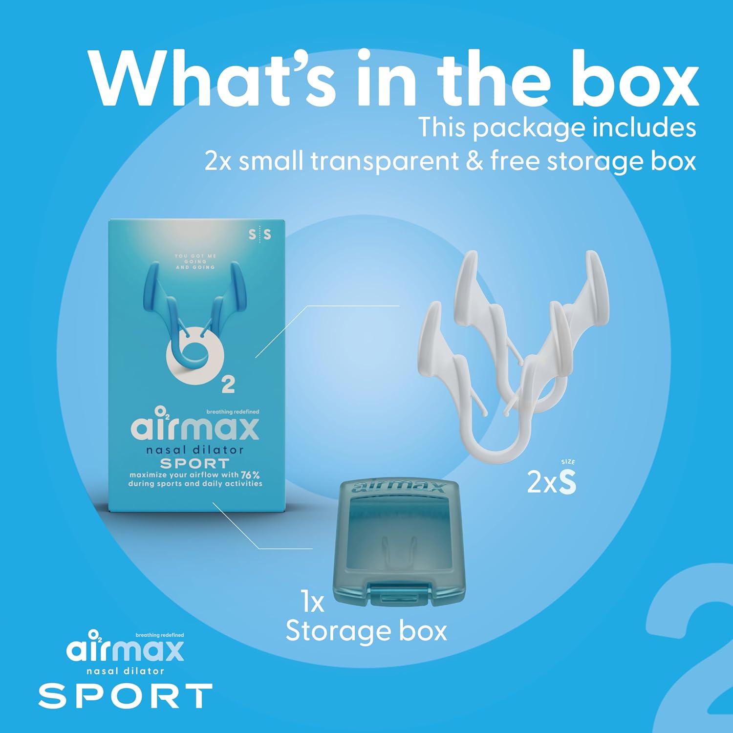 Airmax Unisex Sport Nasal Dilators Two-Pack - Easy, Safe, and Comfortable Breathing Aid - Improves Airflow - Transparent - Small - Image 8