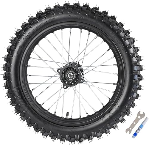 Miniatura 9 de Neumático y llanta delantera 60/100-14 + trasera 80/100-12 con rodamiento de 0.591 in para todoterreno Dirt Pit Bike Apollo Taotao Coolster SSR 110