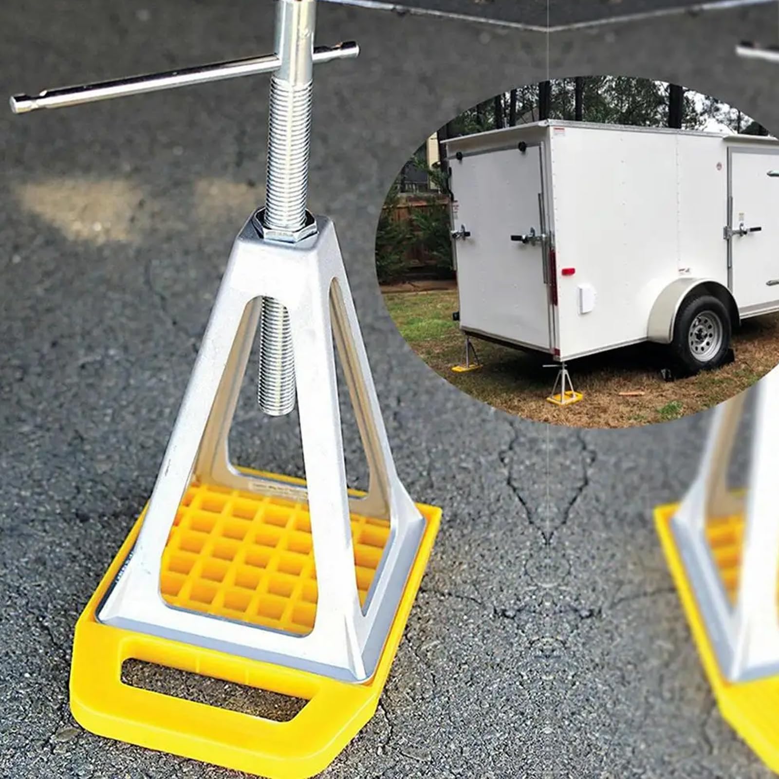 Set Di 4 Piastre Di Supporto Per Cric Camper Caravan, Blocco Livellamento Stabilizzatore Antiscivolo