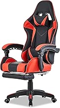 Walden Sedia da gaming, ergonomica, da ufficio, da gaming, schienale regolabile, sedia girevole da corsa, ufficio, computer, ergonomica, videogioco (Rosso)