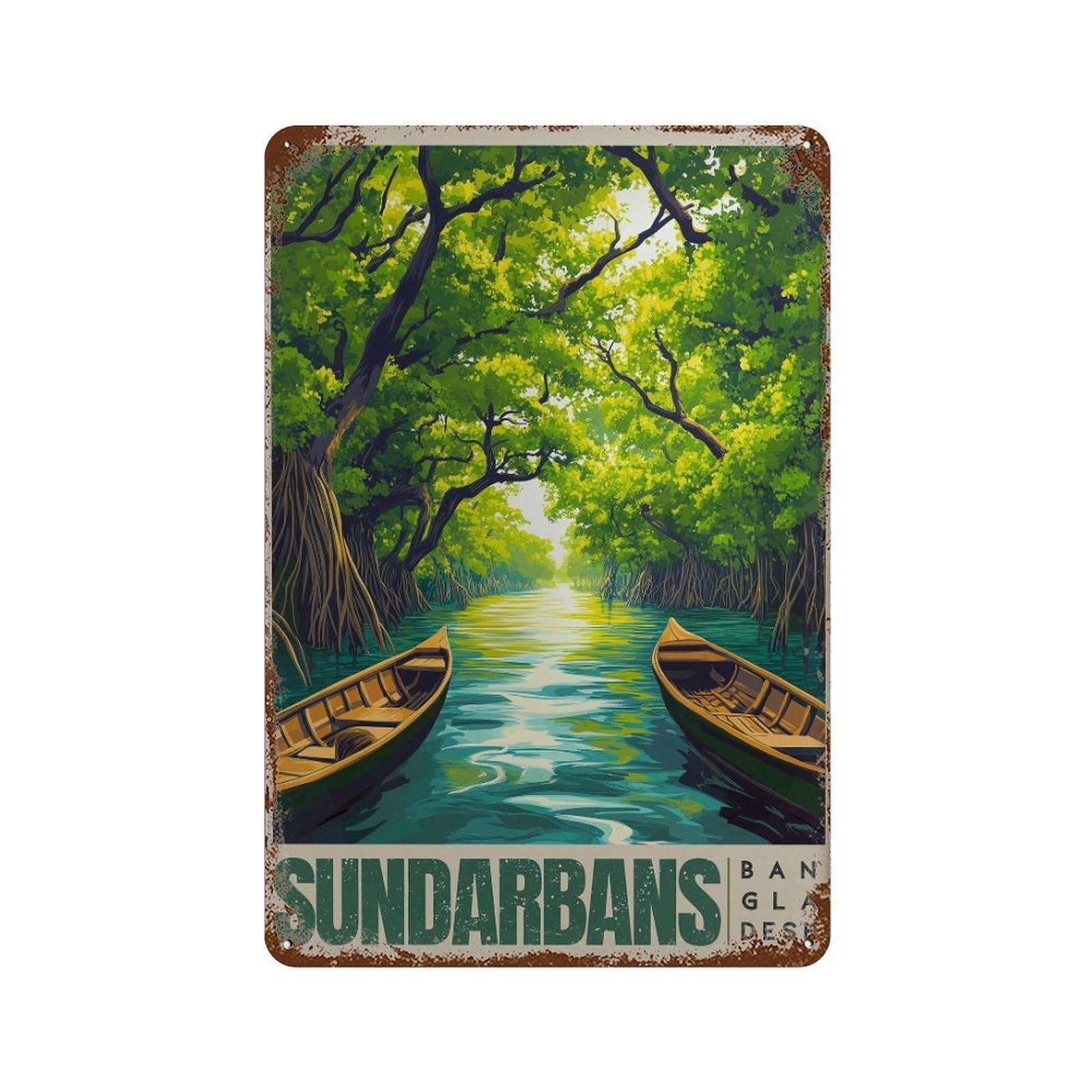 xiaoxiaoshen Sundarbans Bangladesh Travel Tropical (3) Wall Decor Art Metal Tin Poster Modern Home Decor Art Home Bar Shop Decorations Vintage Sign 30x20cm