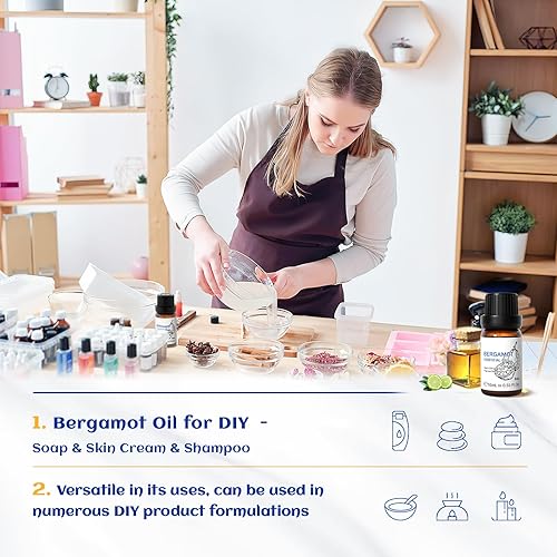 Miniatura 4 de HIQILI - Aceite esencial de bergamota, 100% puro, natural, orgánico y de grado terapéutico para difusor, piel y masaje - 10ml