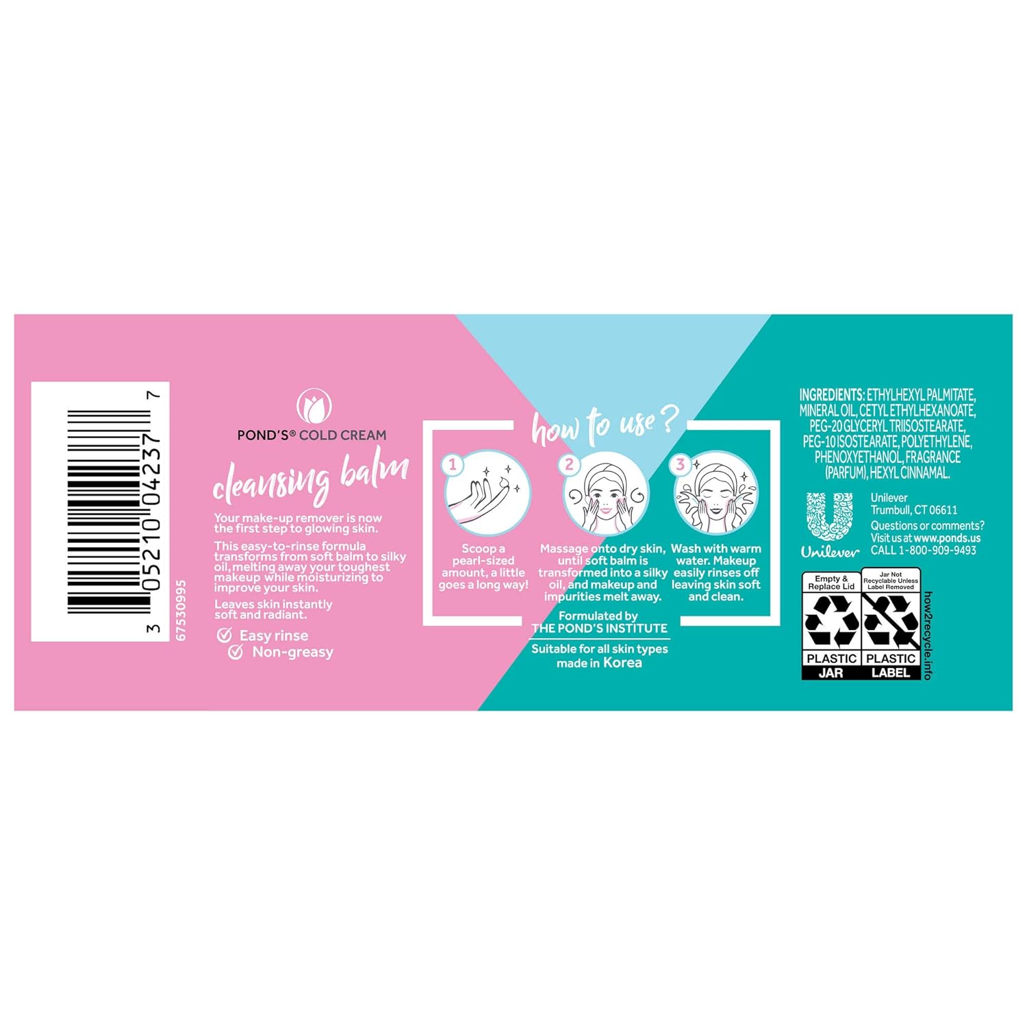 Pond's Makeup Remover Cleansing Balm 100 mL : Beauty & Personal Care